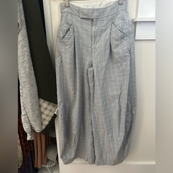 Free People Tegan plaid barrel pants trousers 2 used - Picture 4 of 9